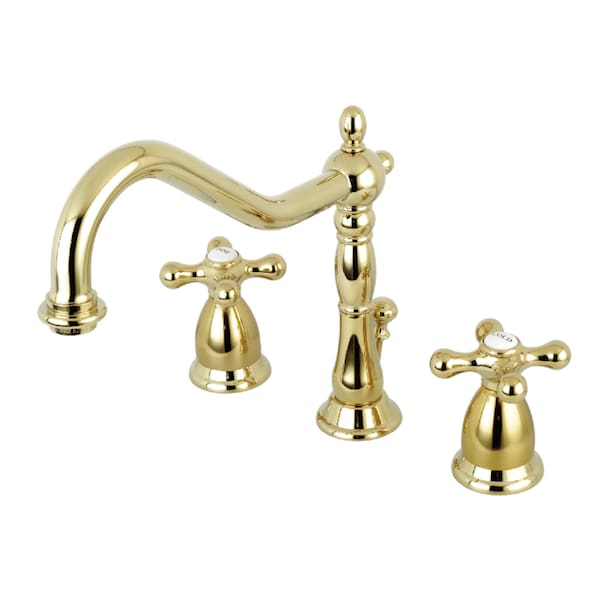 8" Widespread Bathroom Faucet, Polished Brass